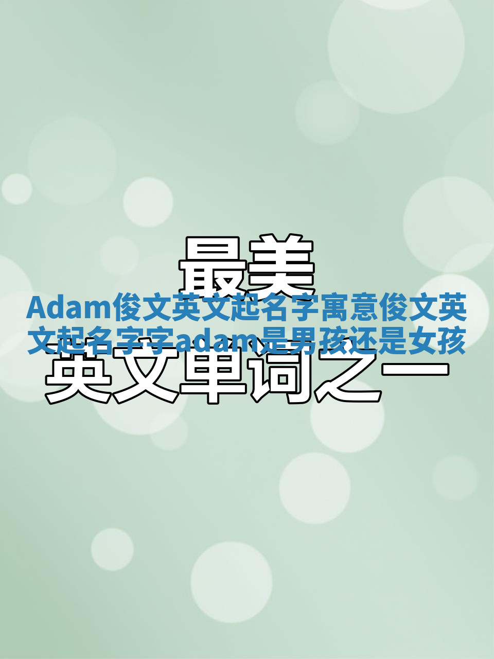 Adam俊文英文起名字寓意 俊文英文起名字字adam是男孩还是女孩 Adam俊文英文起名字寓意 俊文英文起名字字adam是男孩还是女孩