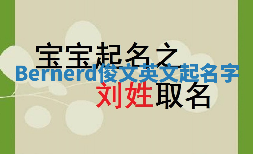 Bernerd俊文英文起名字 Bernerd俊文英文起名字