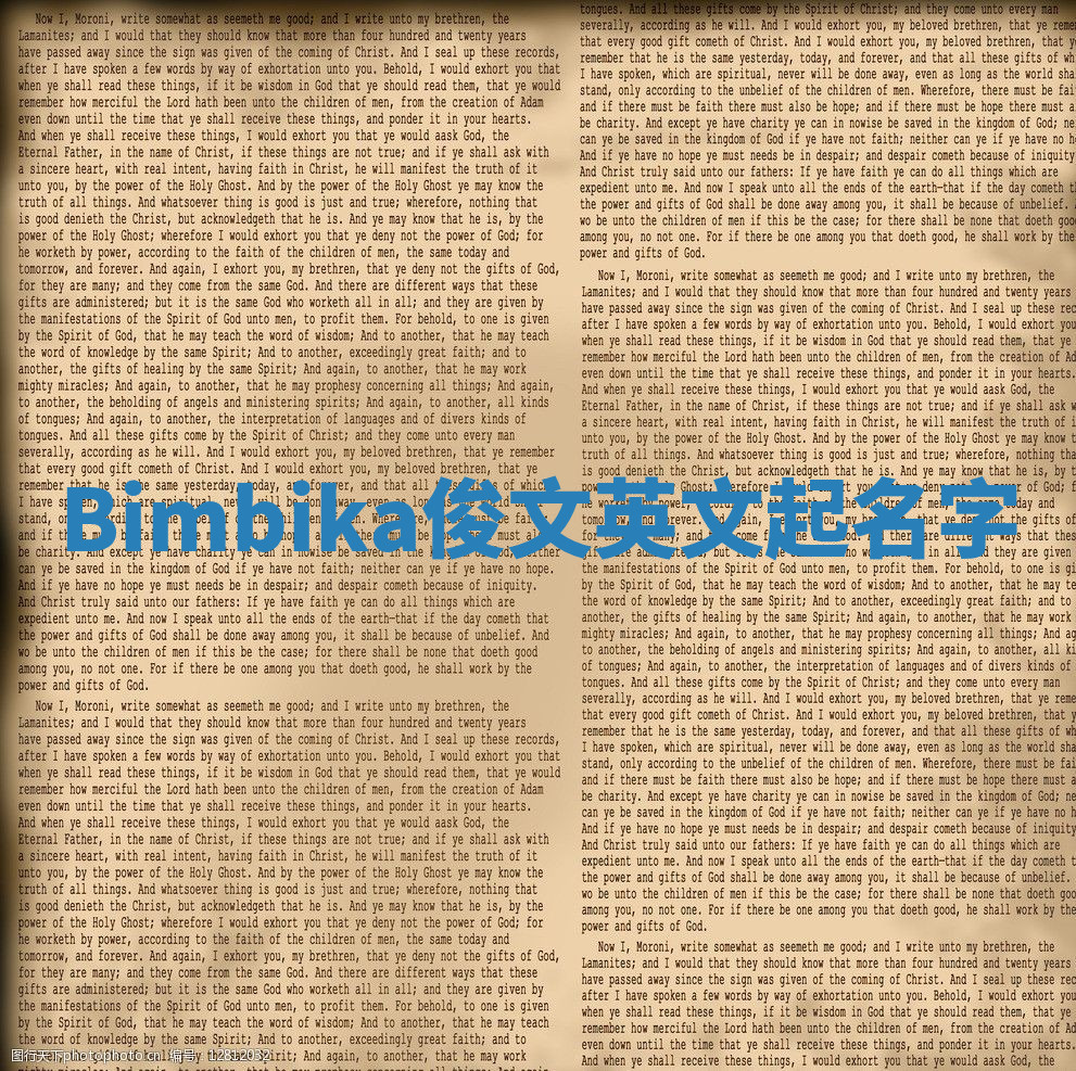 Bimbika俊文英文起名字 Bimbika俊文英文起名字