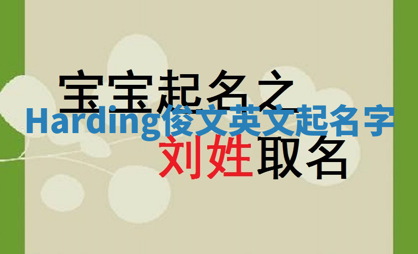 Harding俊文英文起名字