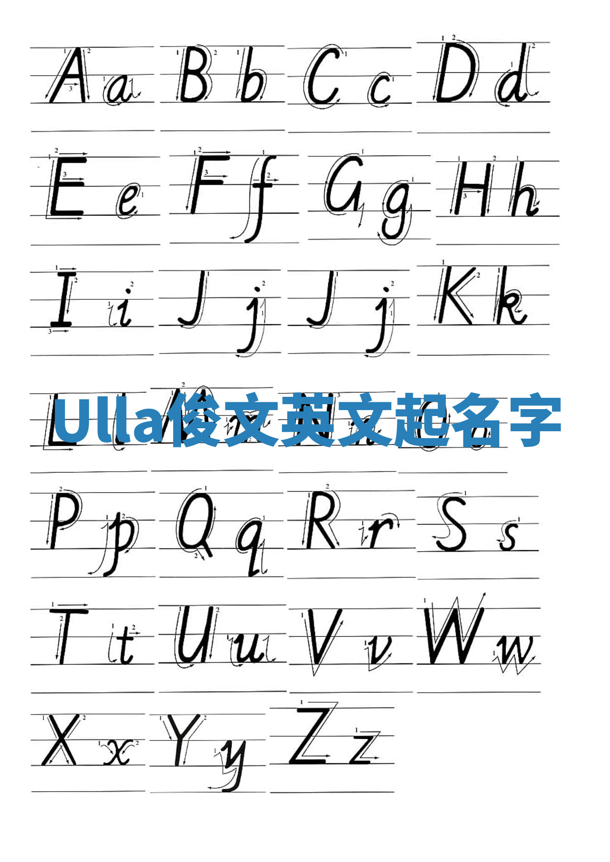 Ulla俊文英文起名字 Ulla俊文英文起名字