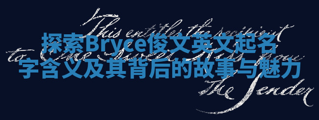 探索Bryce俊文英文起名字含义及其背后的故事与魅力 探索Bryce俊文英文起名字含义及其背后的故事与魅力